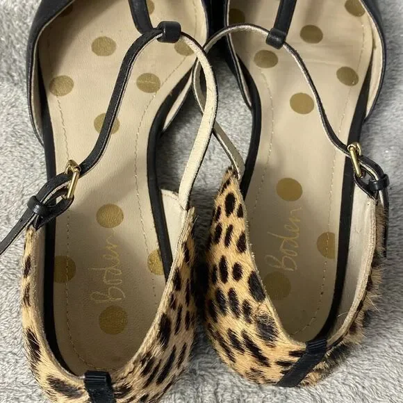 Boden Leopard Print Black Sienna Flats Size 37 - Picture 7 of 12